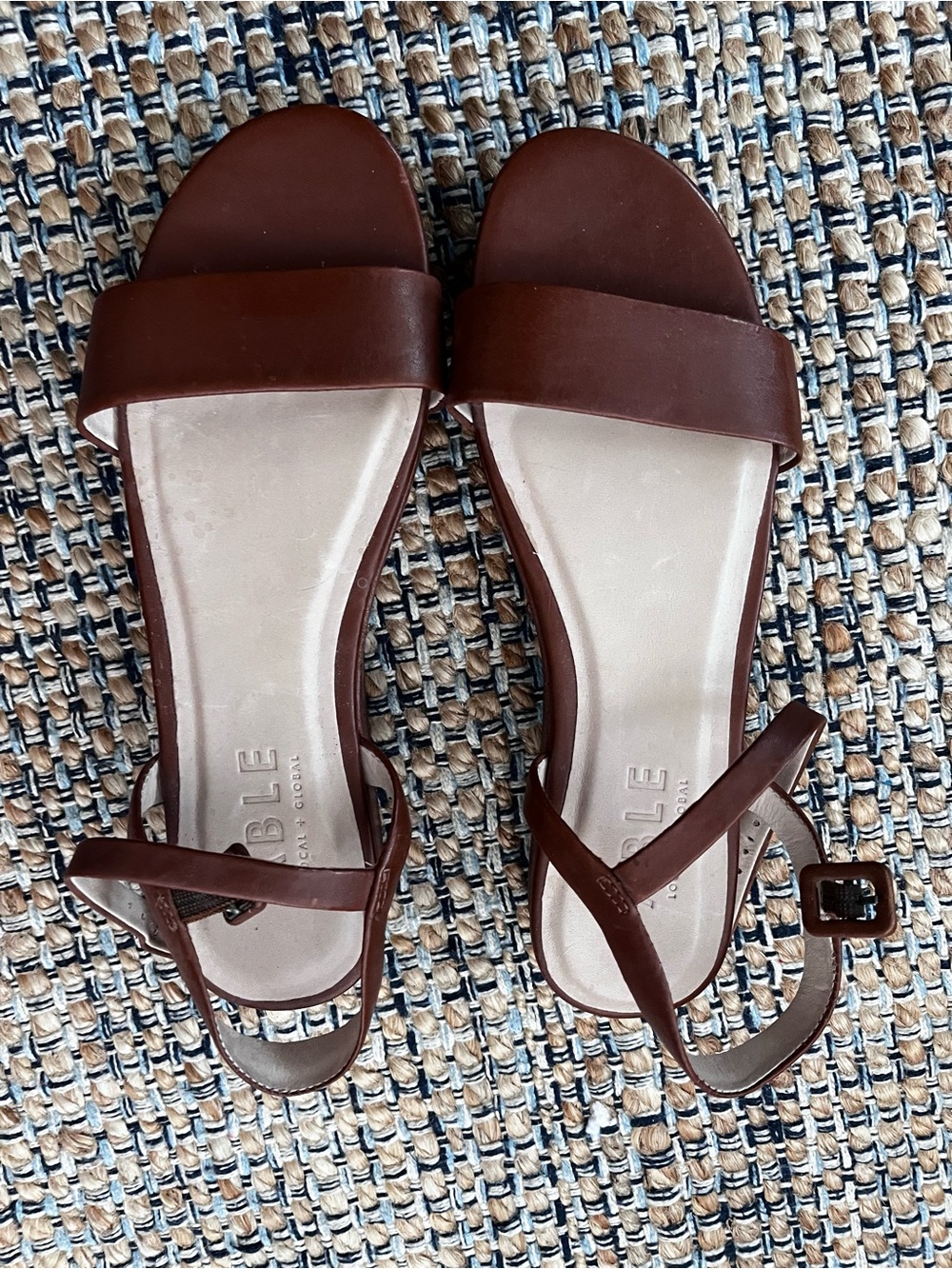 Able Women’s Brown Leather Ankle-Strap Sandals Size 7